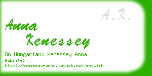 anna kenessey business card